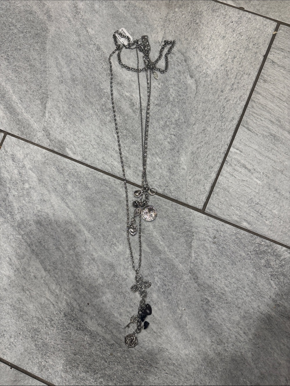 Free People Silver-Tone Layered Charm Necklace